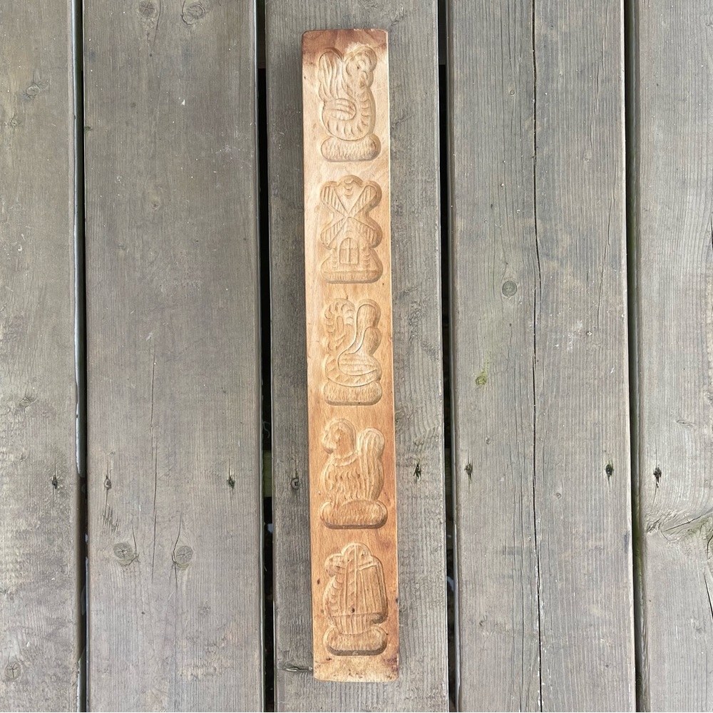 Vintage Wooden Dutch Butter Mold Cookie Press